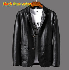 Slim Lapel Seasonal Leather Jacket