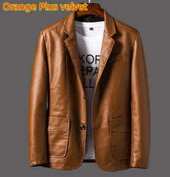 Slim Lapel Seasonal Leather Jacket