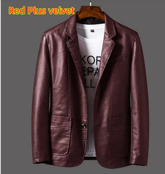 Slim Lapel Seasonal Leather Jacket